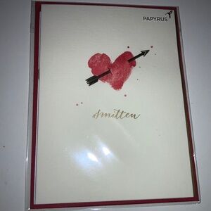 Papyrus Happy Valentine’s Day greeting card hearts arrow smitten New